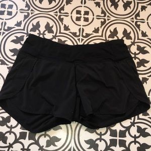 Black Lululemon athletic shorts